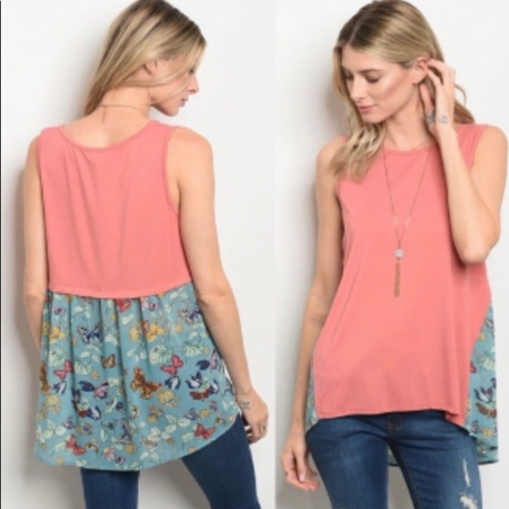 GILLI butterfly contrast tank size large